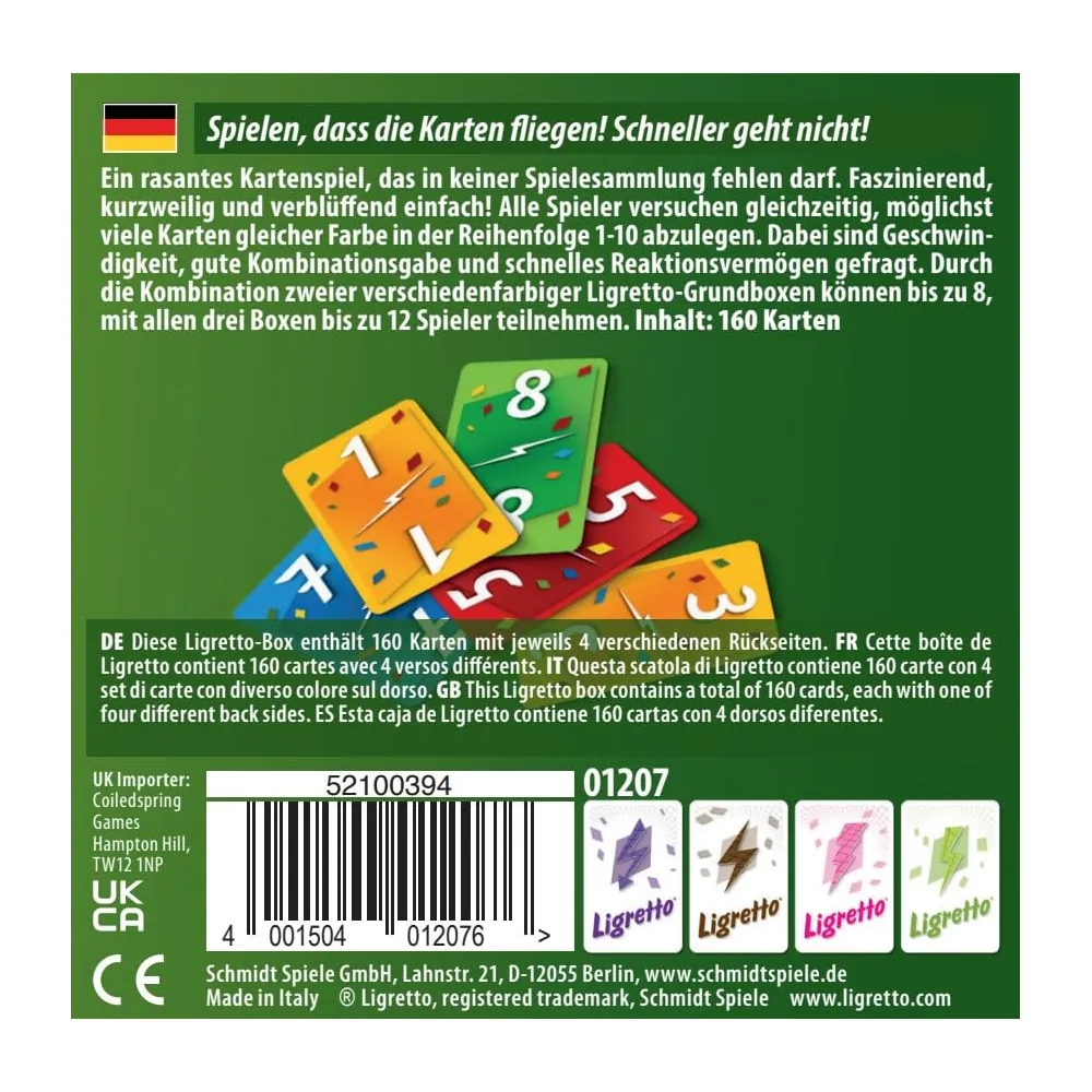 Ligretto Vert - Jeu de cartes rapide