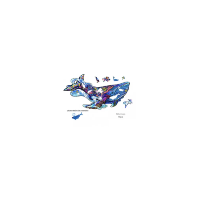 Rainbow Wooden Puzzle Baleine 125 Pièces