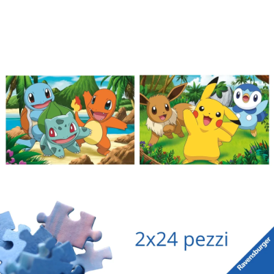 Puzzle Pokémon Pikachu & Evoli 2x24 pièces Ravensburger