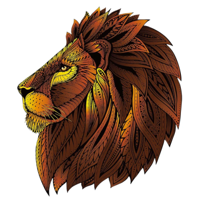 Rainbow Wooden Puzzle Lion - 121 pièces en bois