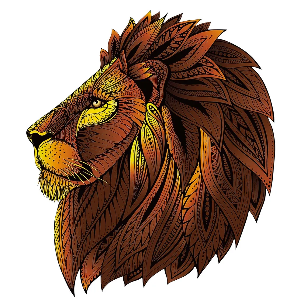 Rainbow Wooden Puzzle Lion - 121 pièces en bois