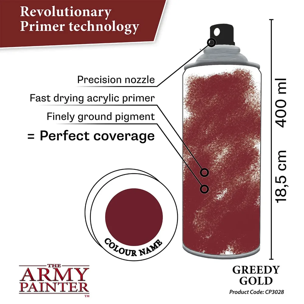 Army Painter - Colour Primer Greedy Gold - Bombe Spray 400ml