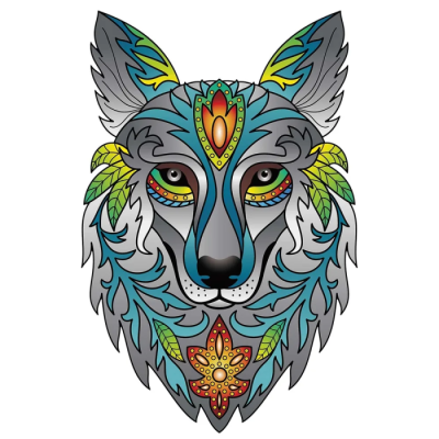 Rainbow Wooden Puzzle Loup - 180 pièces en bois