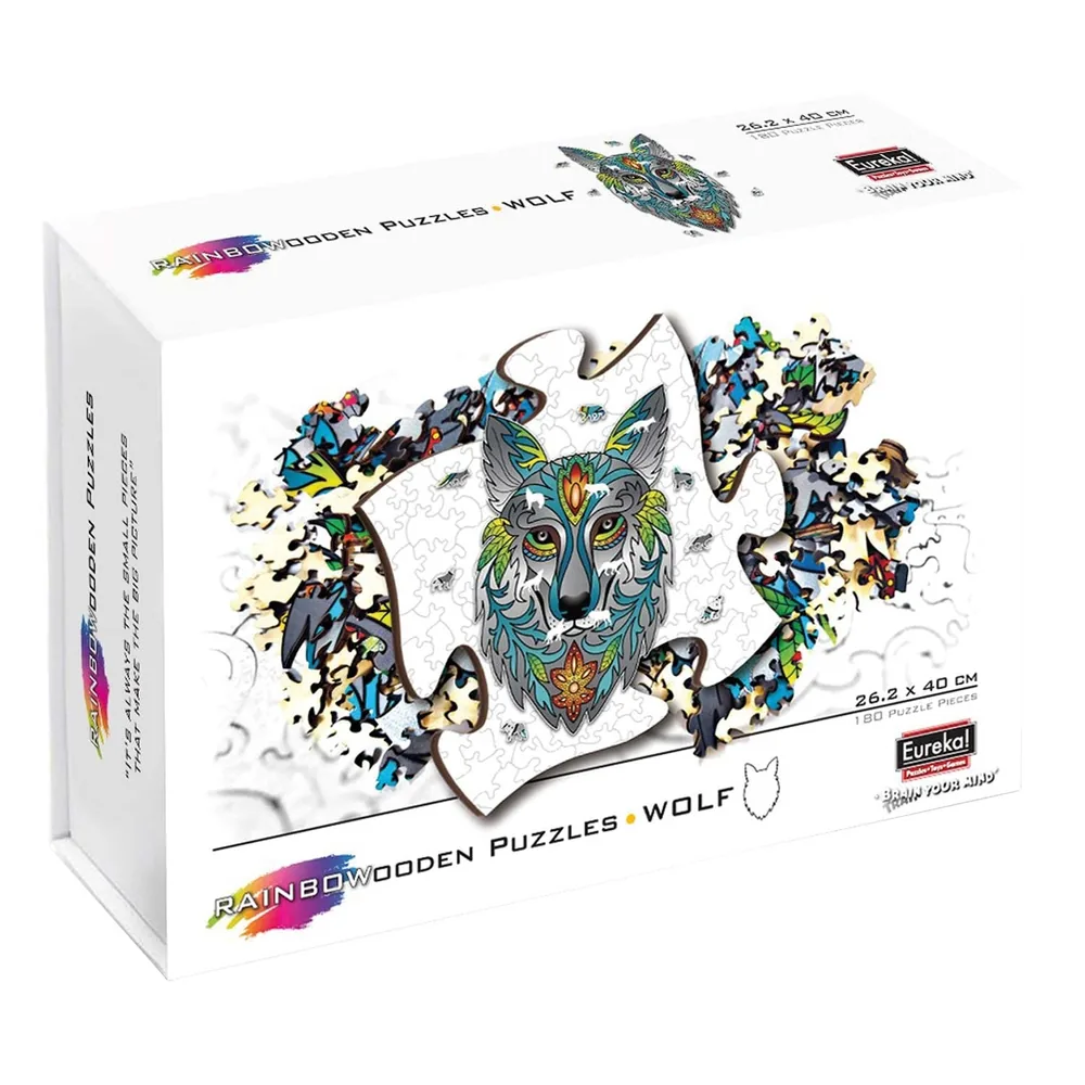 Rainbow Wooden Puzzle Loup - 180 pièces en bois