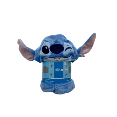 Stitch - Plaid Coral à Capuche 3D 120x150cm