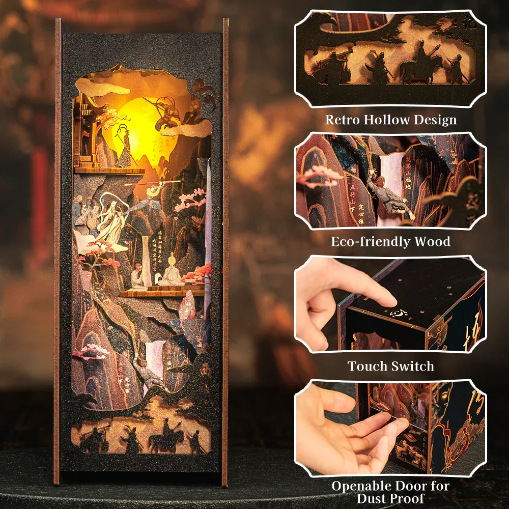 Book Nook Kit DIY La Légende de Wukong - 89 pièces + LED