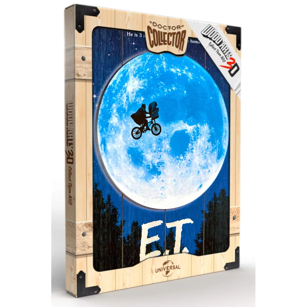 Panneau Bois 3D E.T. l'extra-terrestre - Moon 30x40cm