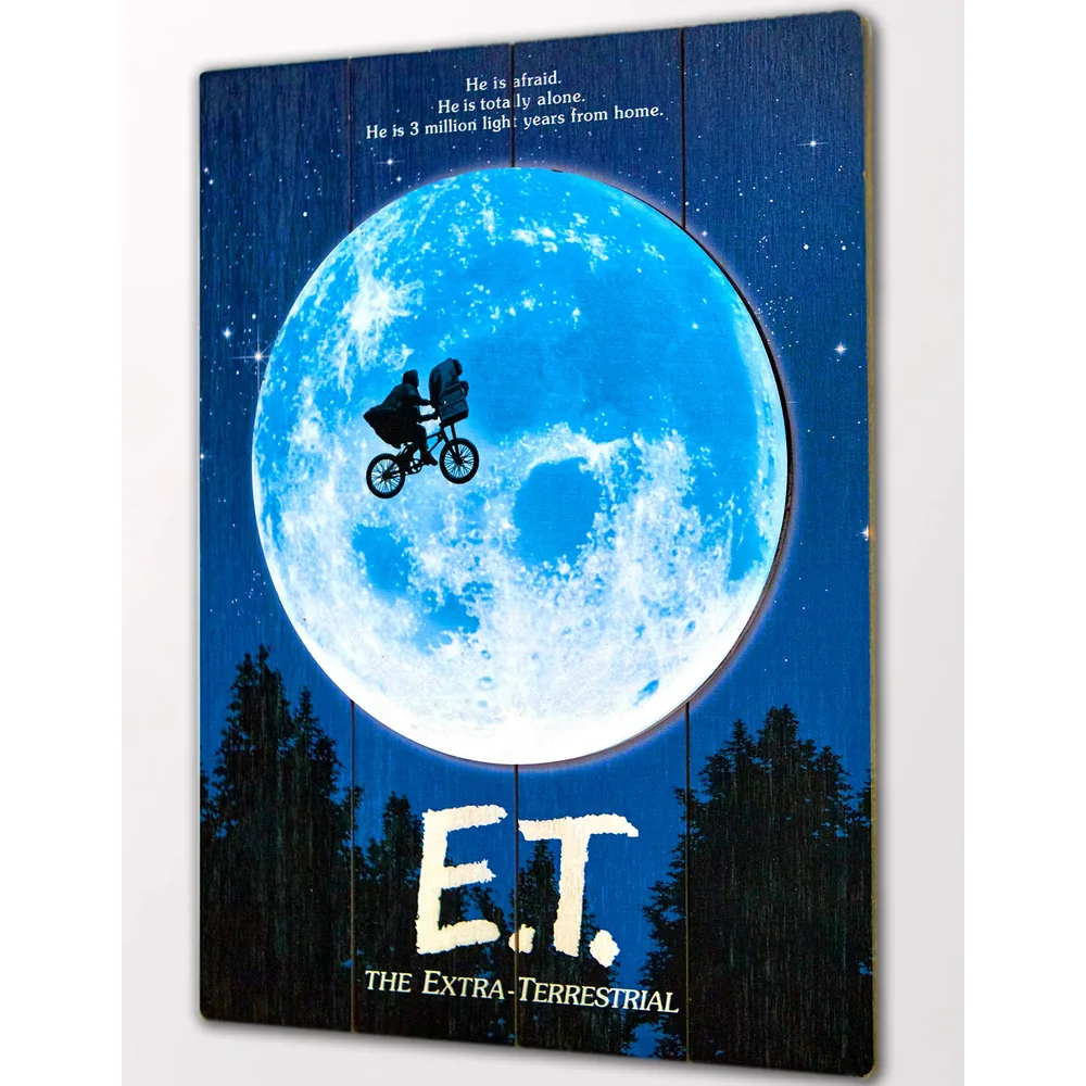 Panneau Bois 3D E.T. l'extra-terrestre - Moon 30x40cm