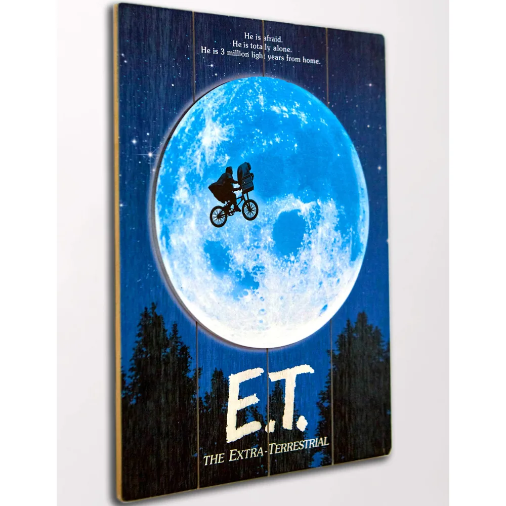 Panneau Bois 3D E.T. l'extra-terrestre - Moon 30x40cm