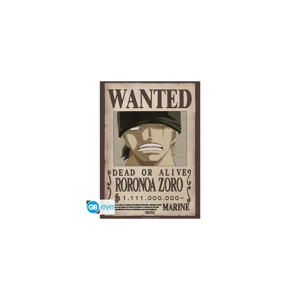 Poster Wanted Zoro Wano - One Piece Chibi 52x38 cm
