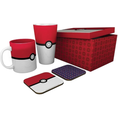 Pokémon - Coffret Cadeau Verre XXL + Mug + 2 Sous-Verres Pokéball