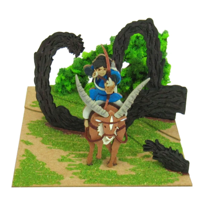 Diorama Papier Ashitaka en Forêt - Princesse Mononoké