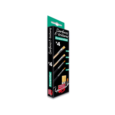 Set Essentiel Surfaces & Textures - 4 Pinceaux Plats