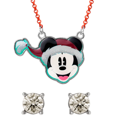 Collier et Boucles d'Oreille Mickey Noël - Disney