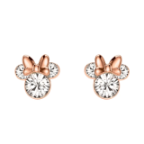 Boucles d'Oreilles Minnie Mouse Or Rose et Argent