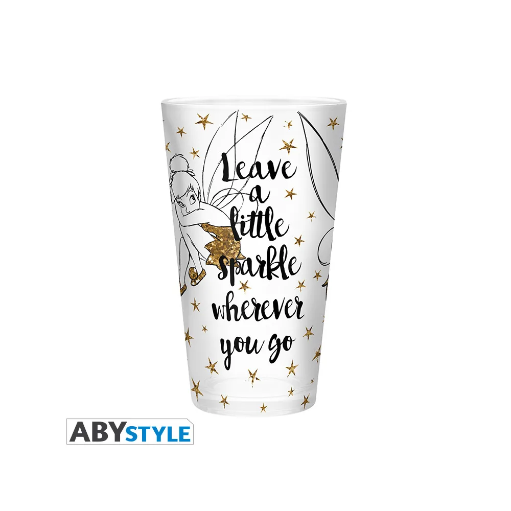 DISNEY - Verre XXL Clochette Dorée à Paillettes - 400 ml