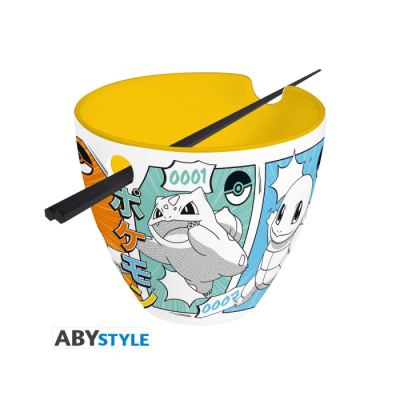 POKEMON - Bol à ramen avec baguettes - Starters Manga - 370ml