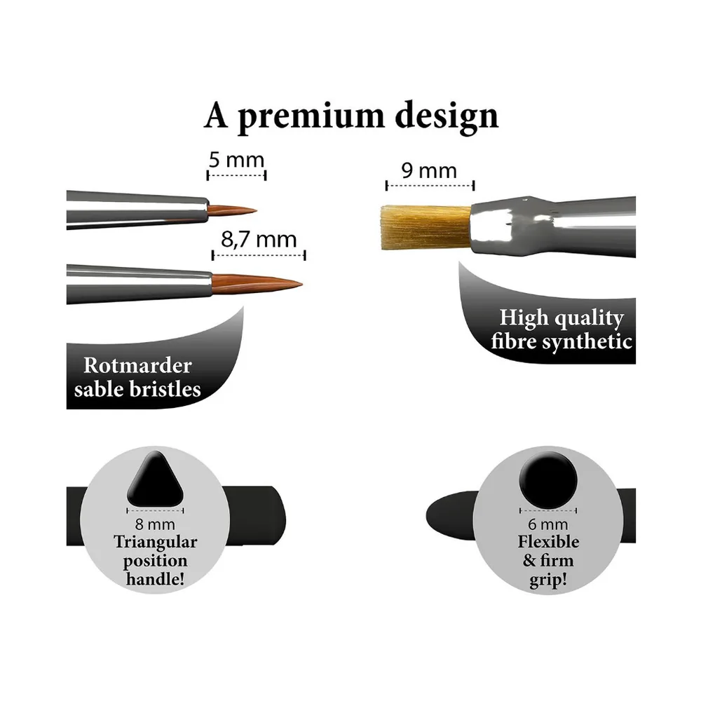 Army Painter - Gamemaster Character Brush Set - Set de 3 Pinceaux pour Figurines