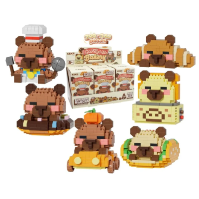Kawaii Box - Capybara Bakery - Kit de Construction Mystery Building Blocks (200-340 pcs)