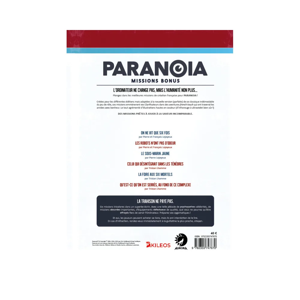 Paranoia : Missions Bonus
