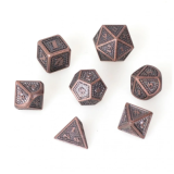 Lot 7 Dés Métal 16mm Dragon Scale Copper (Boîte Métal)