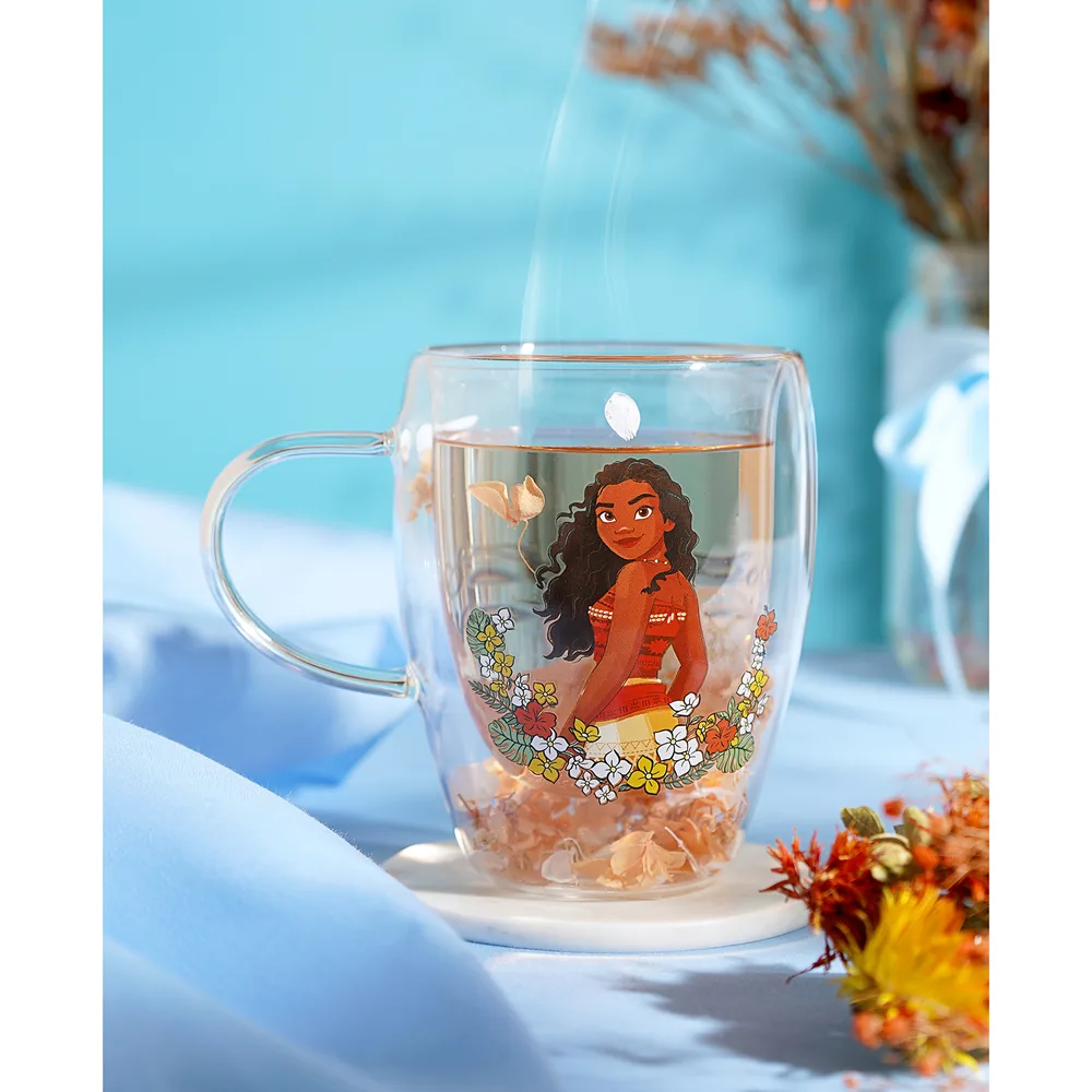 Verre Double Paroi Vaiana 300ml - Fleurs Séchées Disney