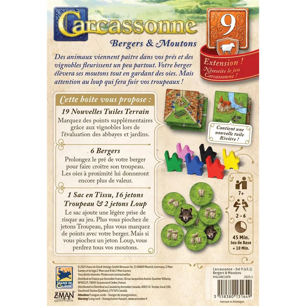 Carcassonne : Bergers et Moutons - Extension 9