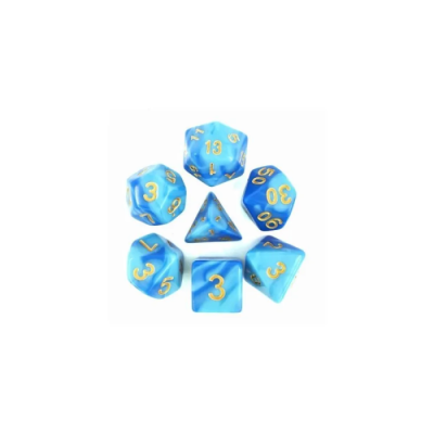 Lot de 7 Dés Fusion Bleu Ciel et Bleu - Epic Forge