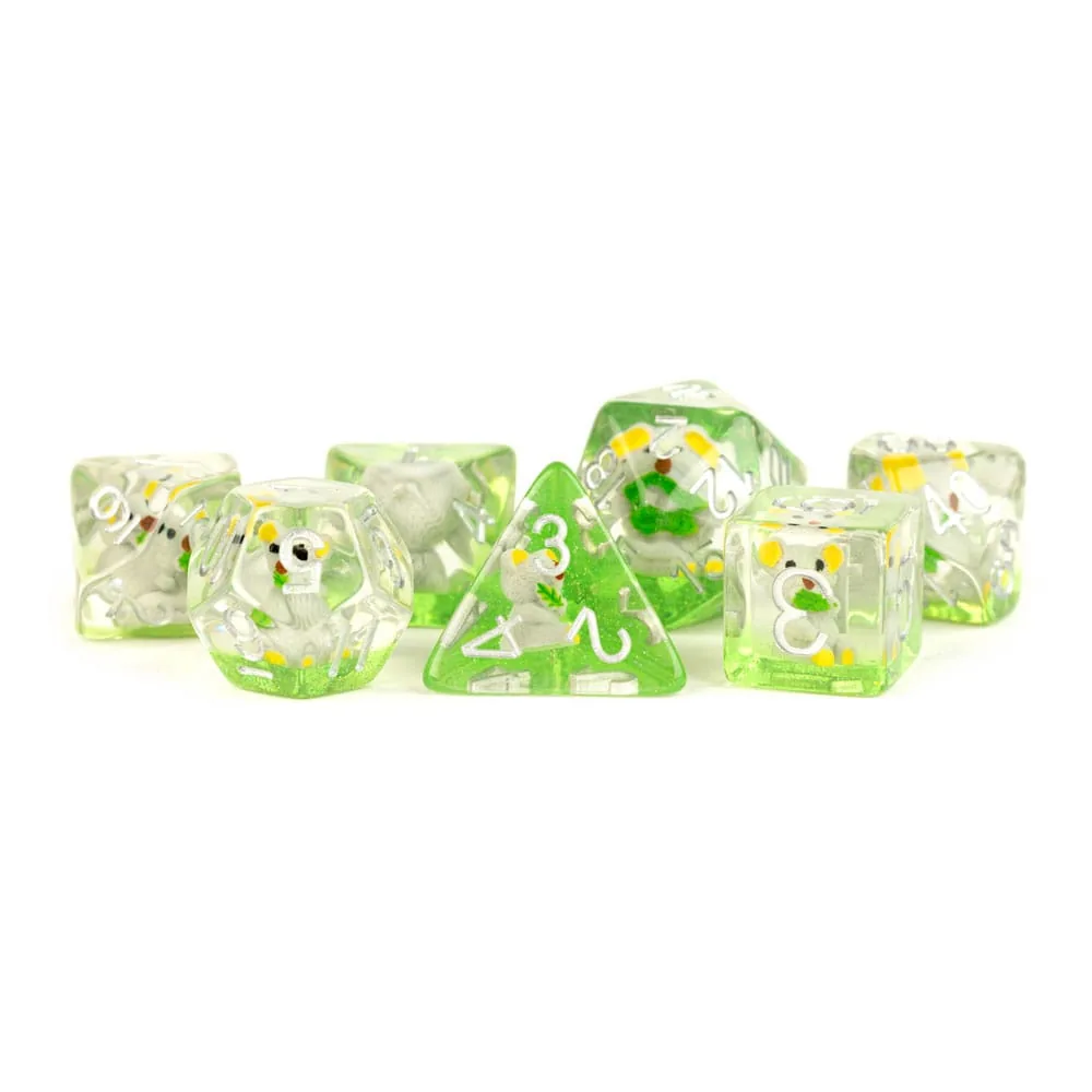 FanRoll - Set de 7 Dés Résine Koala avec Insert