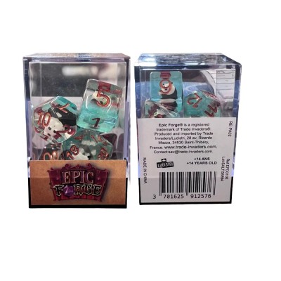 Lot de 7 dés en résine gamme Insert, en boîte, Panda