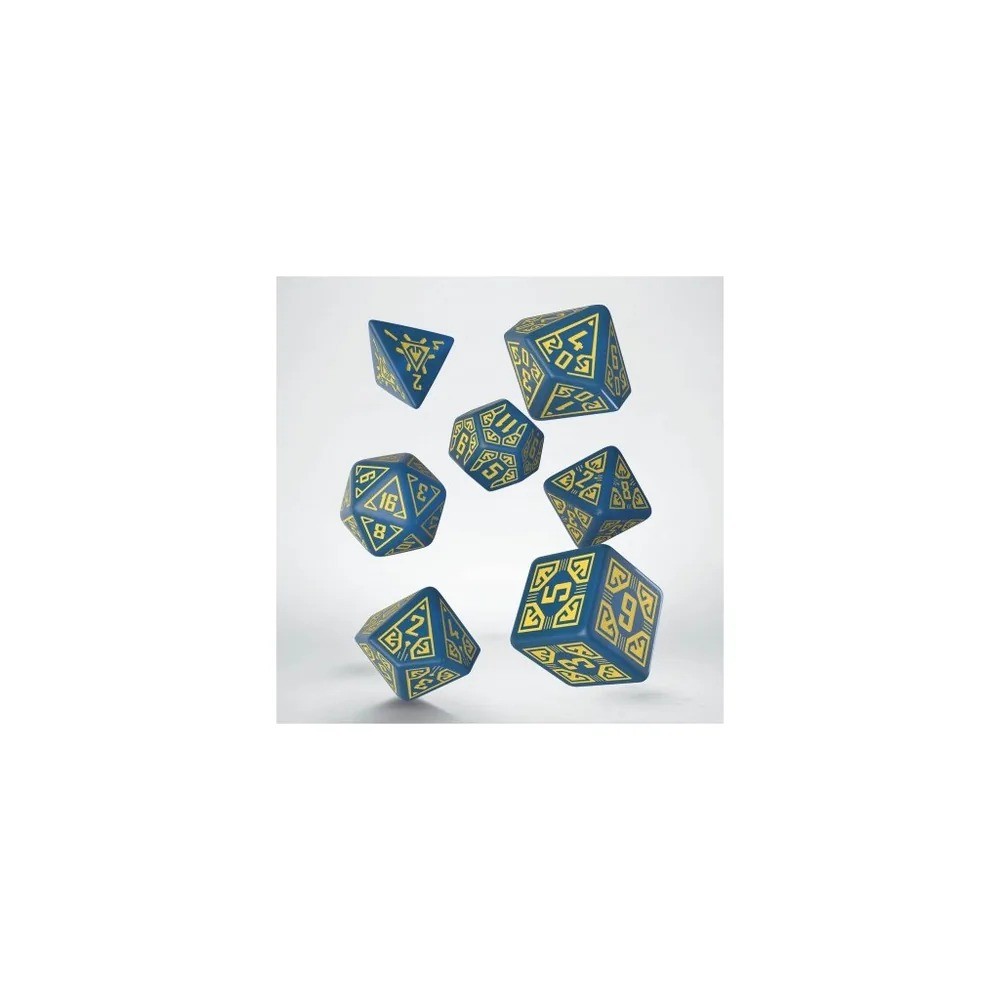 Arcade Blue & Yellow Dice Set, set de 7 dés Q-Workshop