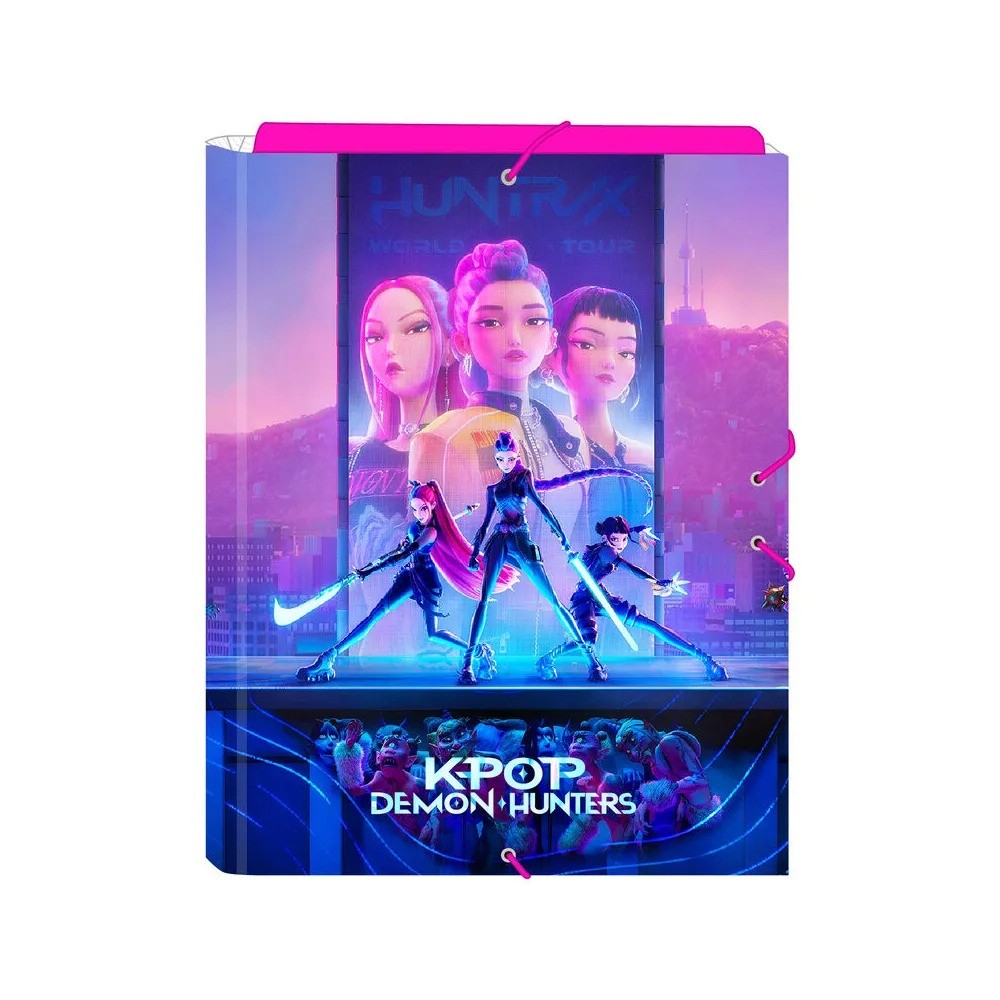 K-POP DEMON HUNTERS - Classeur A4 Premium à Rabats avec Élastique