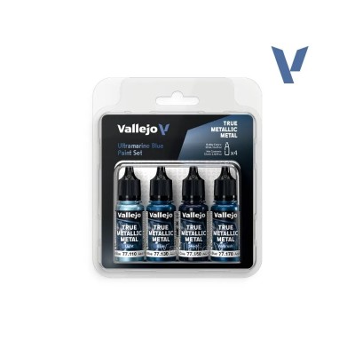 Vallejo True Metallic Metal Set Ultramarine Blue 4 x 18 ml