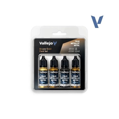 Vallejo Arcane Gold, set de peinture acrylique métallique 4 x 18 ml