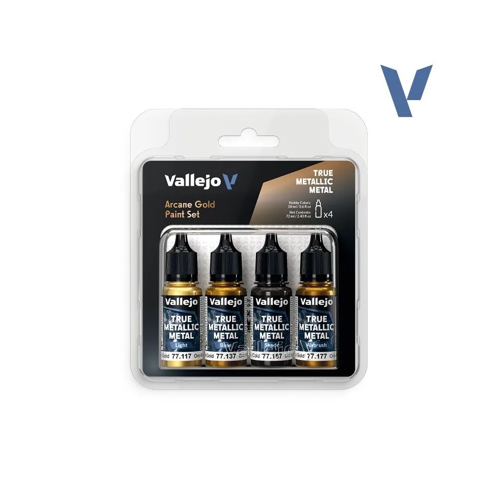 Vallejo Arcane Gold, set de peinture acrylique métallique 4 x 18 ml