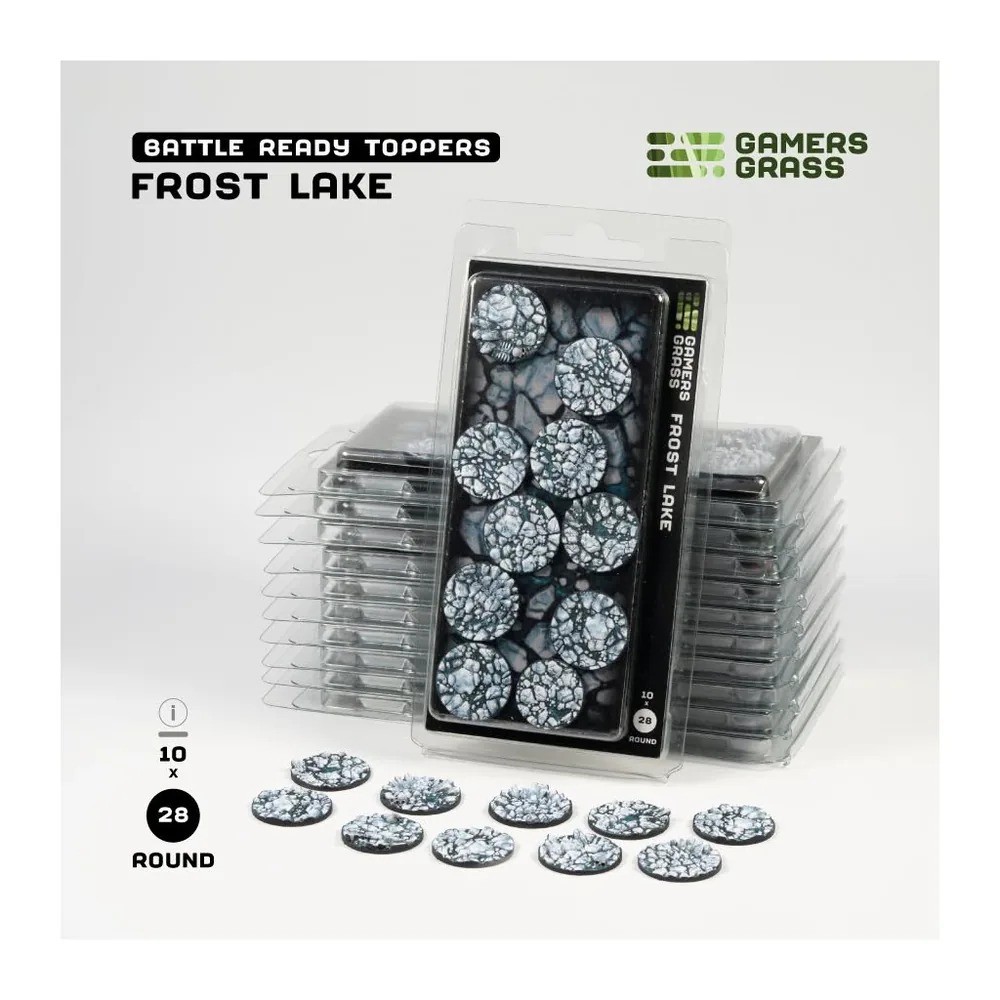 Gamers Grass Frost Lake Bases Rondes 28 mm x10
