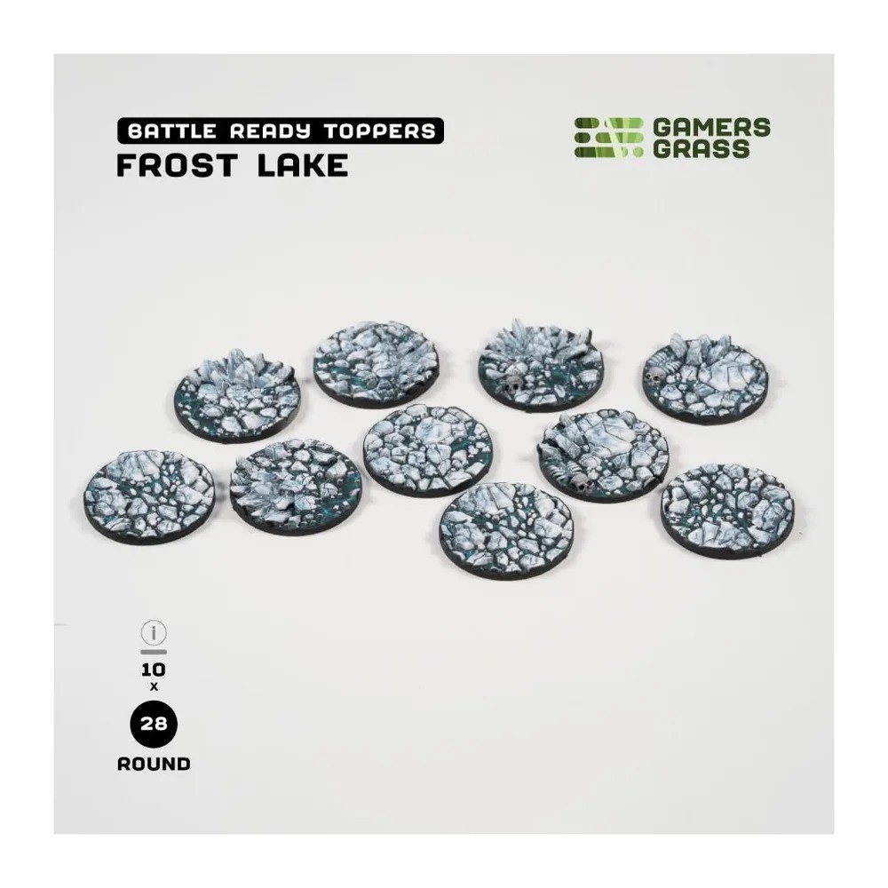 Gamers Grass Frost Lake Bases Rondes 28 mm x10