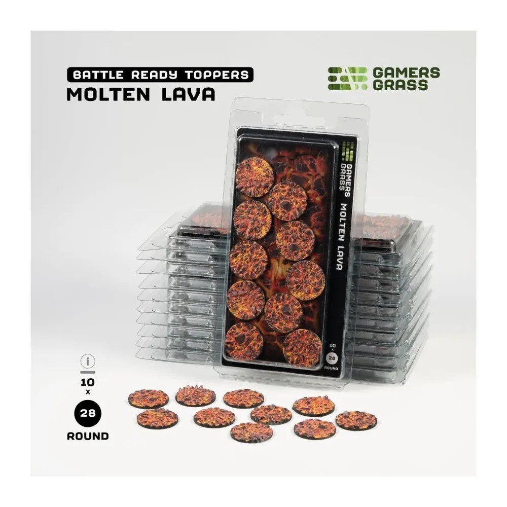 Gamers Grass - Socles Molten Lava ronds 28 mm (x10)