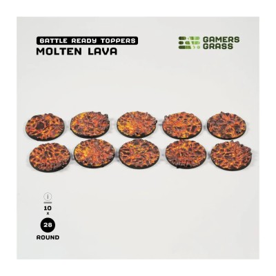 Gamers Grass - Socles Molten Lava ronds 28 mm (x10)