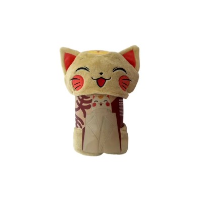 Plaid à capuche Maneki Neko 120 x 150 cm