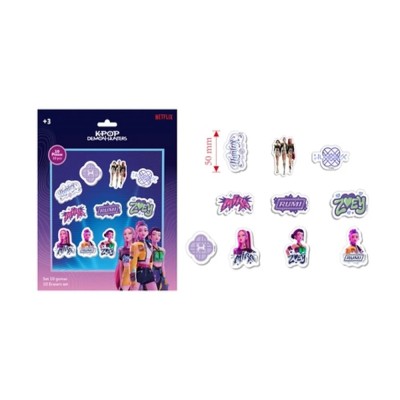 K-POP Demon Hunters - Pack de 10 gommes