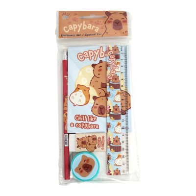 Capybara - Set de papeterie 5 pièces