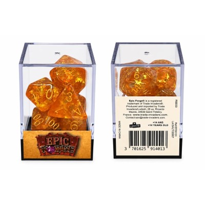 Lot de 7 dés en résine Gamme Insert, boîte, Automne