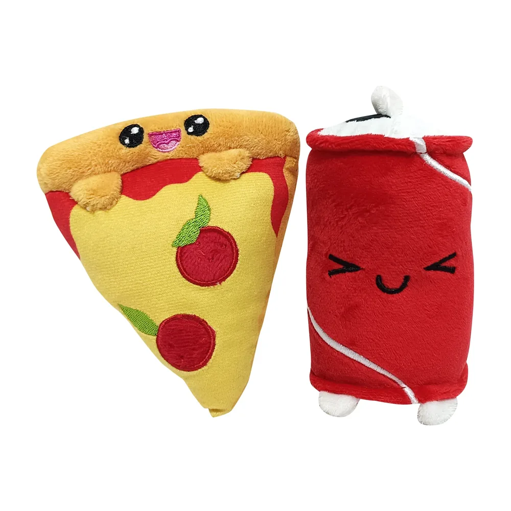 Yummies - Pizza & Cola - 2 Peluches 15 cm en Sac Peluche