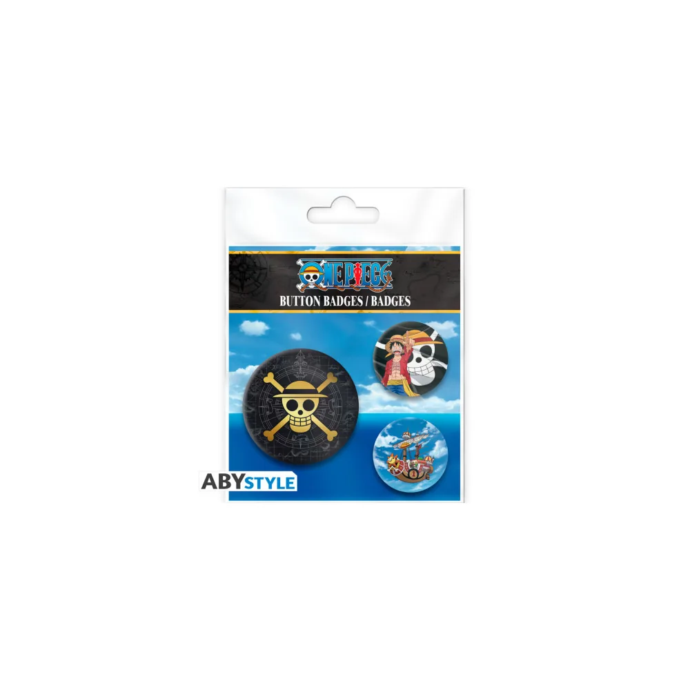 One Piece - Pack de 3 Badges Skull & Luffy