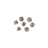 Lot 7 Dés Métal 14mm Solid Silver avec Boîte Métal