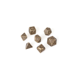 Lot 7 Dés Métal 16mm Dragon Scale Gold avec Boîte Métal