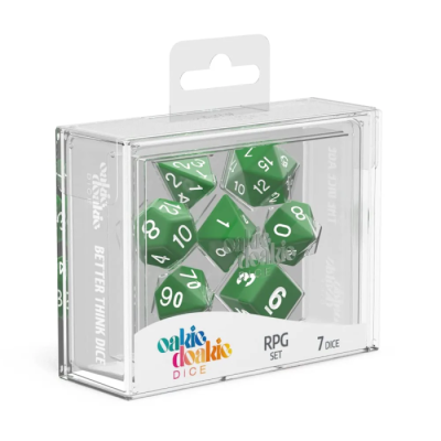 Oakie Doakie Dice - Set RPG Solid Vert (7 dés)