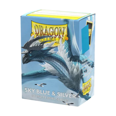 Dragon Shield Dual Matte Sky Blue & Silver - 100 pochettes Standard