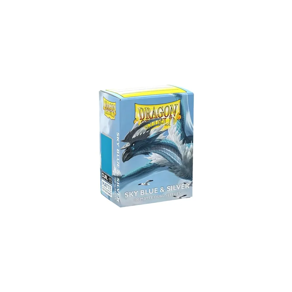 Dragon Shield Dual Matte Sky Blue & Silver - 100 pochettes Standard